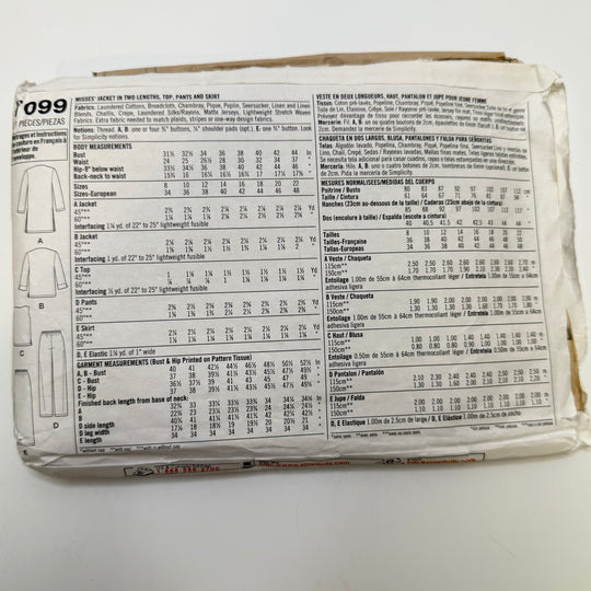 Sewing Pattern - Womenswear - Simplicity 7099 - True Deadstock supplies Fabric by private - Sustainable Textile | FABCYCLE