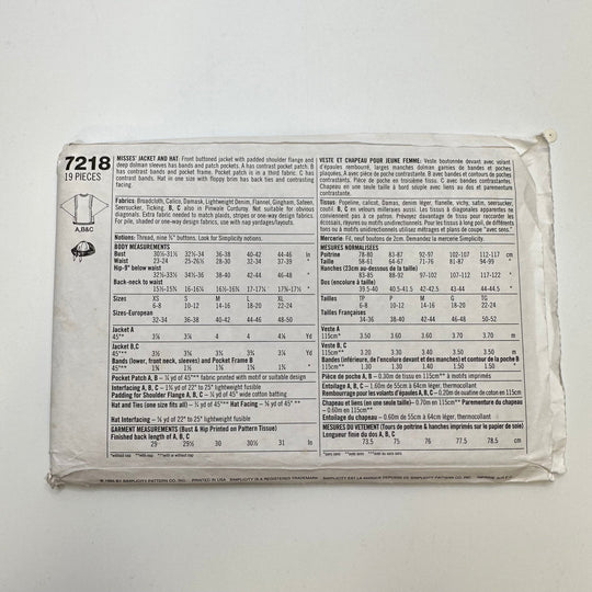 Sewing Pattern - Womenswear - Simplicity 7218 - True Deadstock supplies Fabric by private - Sustainable Textile | FABCYCLE