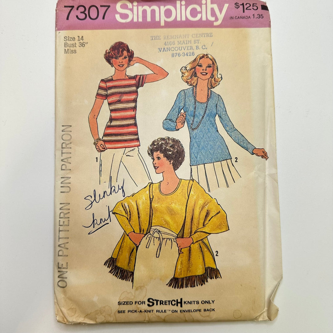 Sewing Pattern - Womenswear - Simplicity 7307 - True Deadstock supplies Fabric by private - Sustainable Textile | FABCYCLE