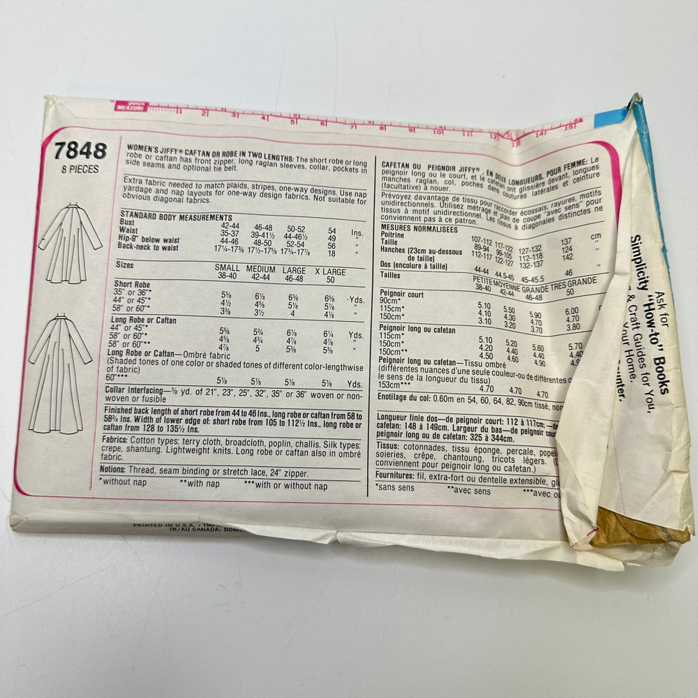 Sewing Pattern - Womenswear - Simplicity 7848 - True Deadstock supplies Fabric by private - Sustainable Textile | FABCYCLE