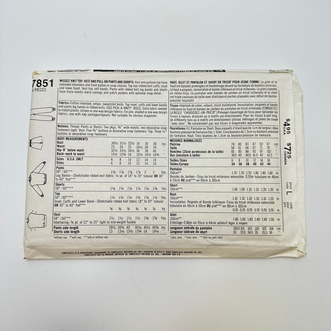 Sewing Pattern - Womenswear - Simplicity 7851 - True Deadstock supplies Fabric by private - Sustainable Textile | FABCYCLE