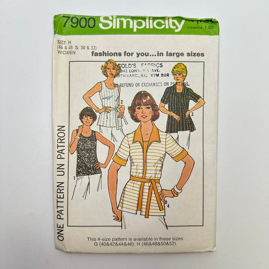 Sewing Pattern - Womenswear - Simplicity 7900 - True Deadstock supplies Fabric by private - Sustainable Textile | FABCYCLE