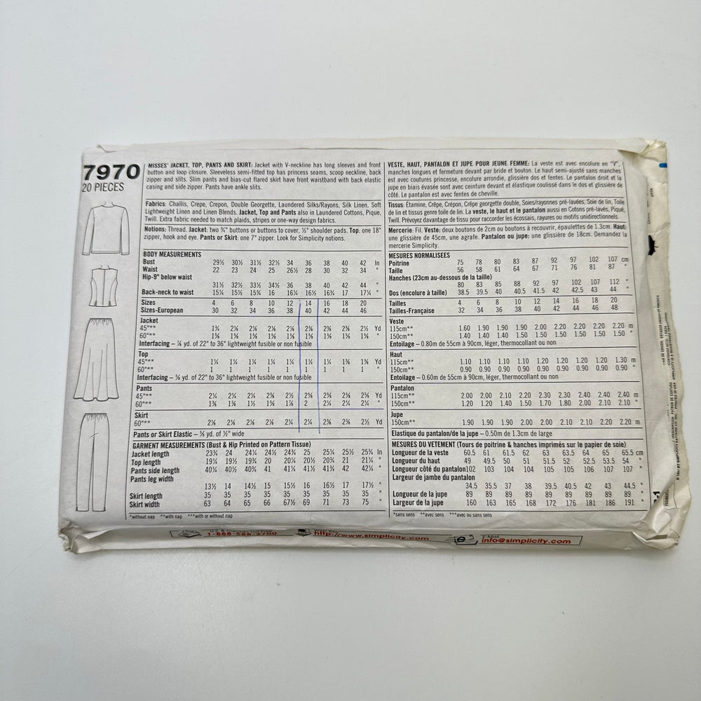 Sewing Pattern - Womenswear - Simplicity 7970 - True Deadstock supplies Fabric by private - Sustainable Textile | FABCYCLE