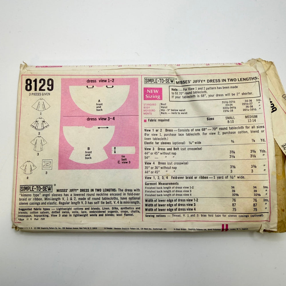 Sewing Pattern - Womenswear - Simplicity 8129 - True Deadstock supplies Fabric by private - Sustainable Textile | FABCYCLE