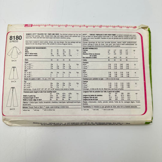 Sewing Pattern - Womenswear - Simplicity 8180 - True Deadstock supplies Fabric by private - Sustainable Textile | FABCYCLE