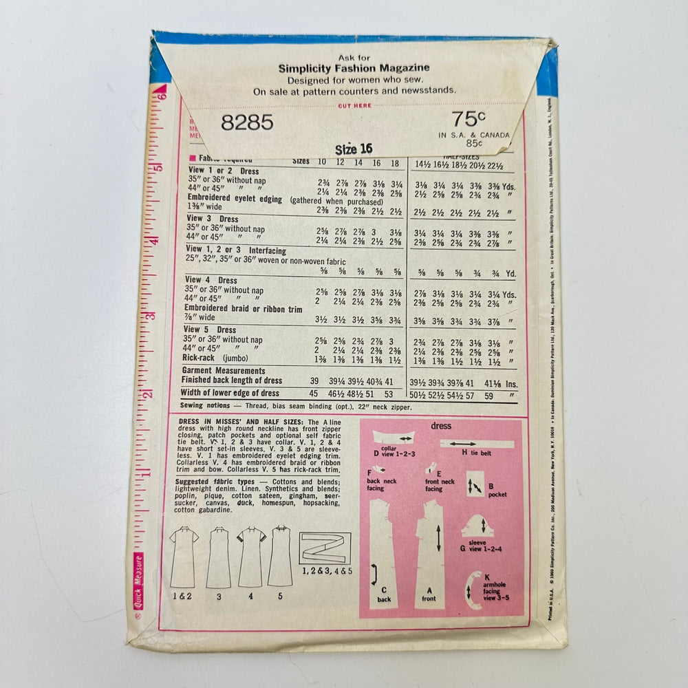 Sewing Pattern - Womenswear - Simplicity 8285 - True Deadstock supplies Fabric by private - Sustainable Textile | FABCYCLE