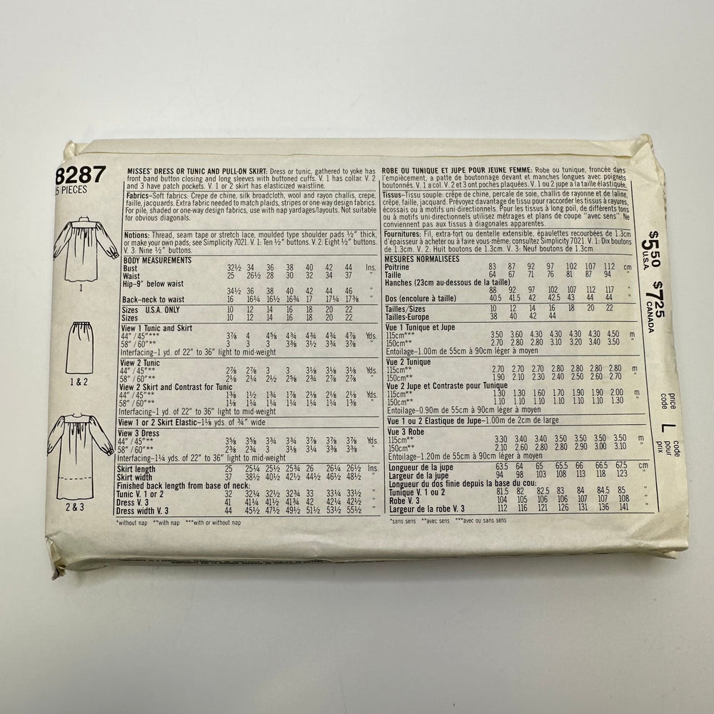 Sewing Pattern - Womenswear - Simplicity 8287 - True Deadstock supplies Fabric by private - Sustainable Textile | FABCYCLE