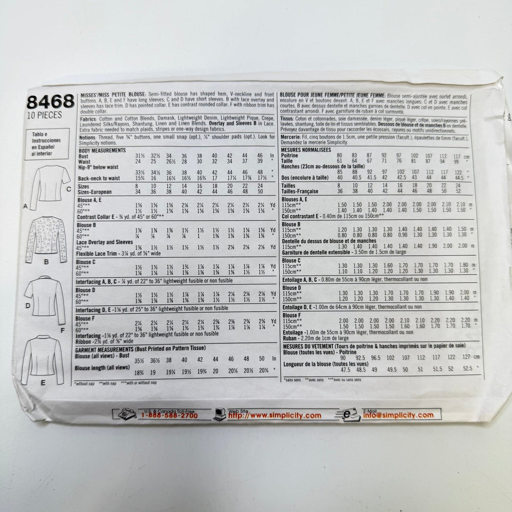 Sewing Pattern - Womenswear - Simplicity 8468 - True Deadstock supplies Fabric by private - Sustainable Textile | FABCYCLE