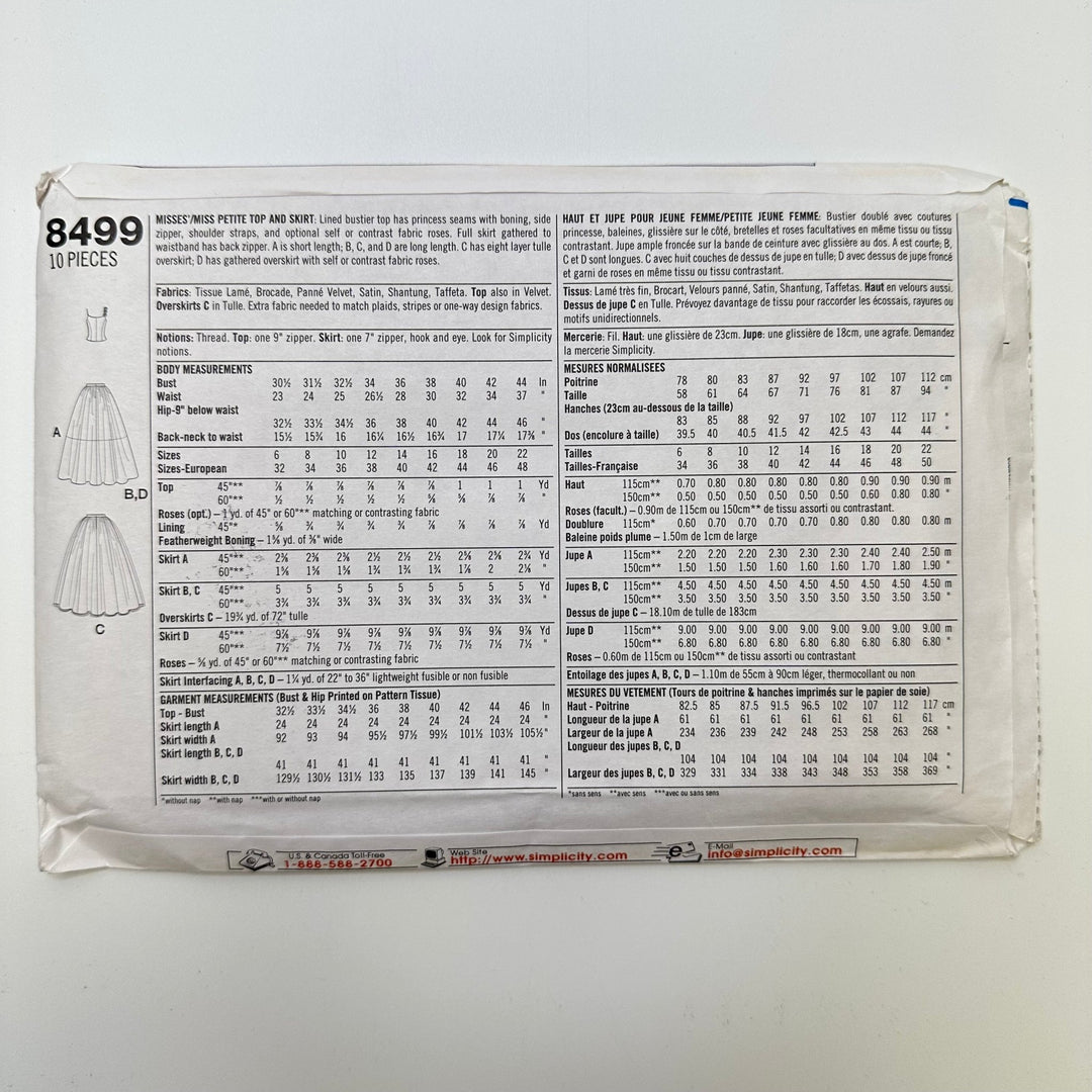 Sewing Pattern - Womenswear - Simplicity 8499 - True Deadstock supplies Fabric by private - Sustainable Textile | FABCYCLE