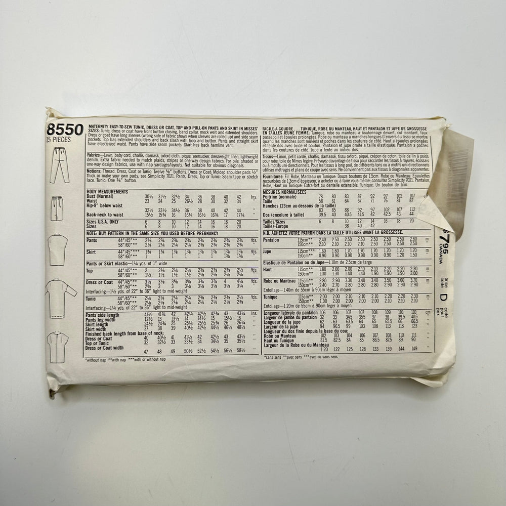 Sewing Pattern - Womenswear - Simplicity 8550 - True Deadstock supplies Fabric by private - Sustainable Textile | FABCYCLE