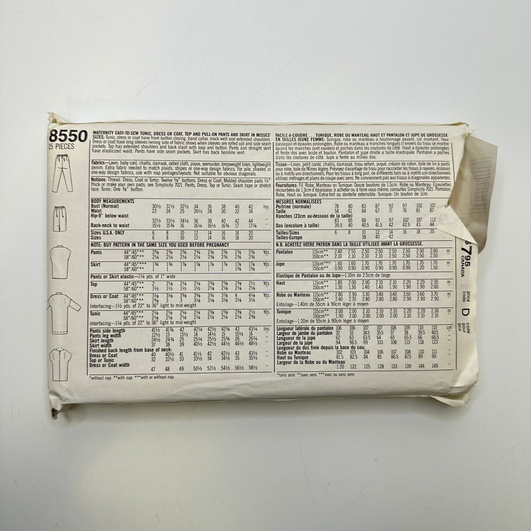 Sewing Pattern - Womenswear - Simplicity 8550 - True Deadstock supplies Fabric by private - Sustainable Textile | FABCYCLE