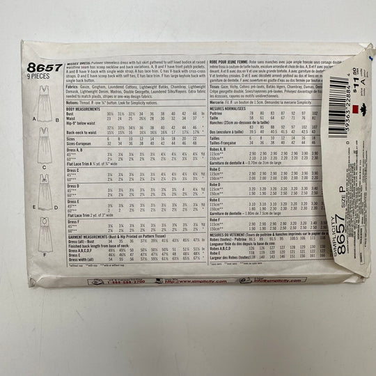 Sewing Pattern - Womenswear - Simplicity 8657 - True Deadstock supplies Fabric by private - Sustainable Textile | FABCYCLE
