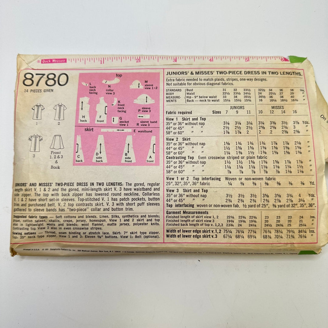 Sewing Pattern - Womenswear - Simplicity 8780 - True Deadstock supplies Fabric by private - Sustainable Textile | FABCYCLE