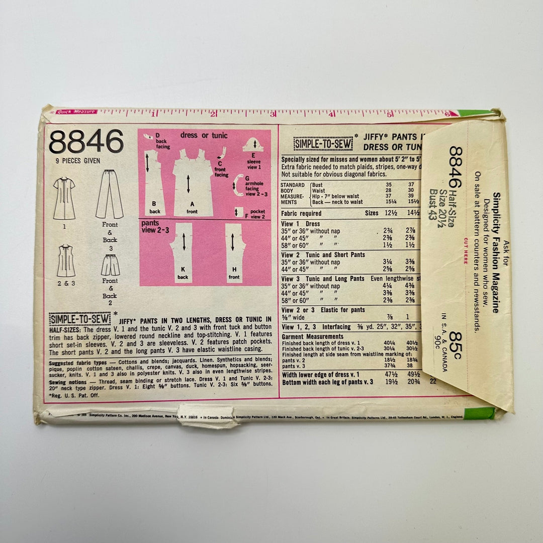Sewing Pattern - Womenswear - Simplicity 8846 - True Deadstock supplies Fabric by private - Sustainable Textile | FABCYCLE