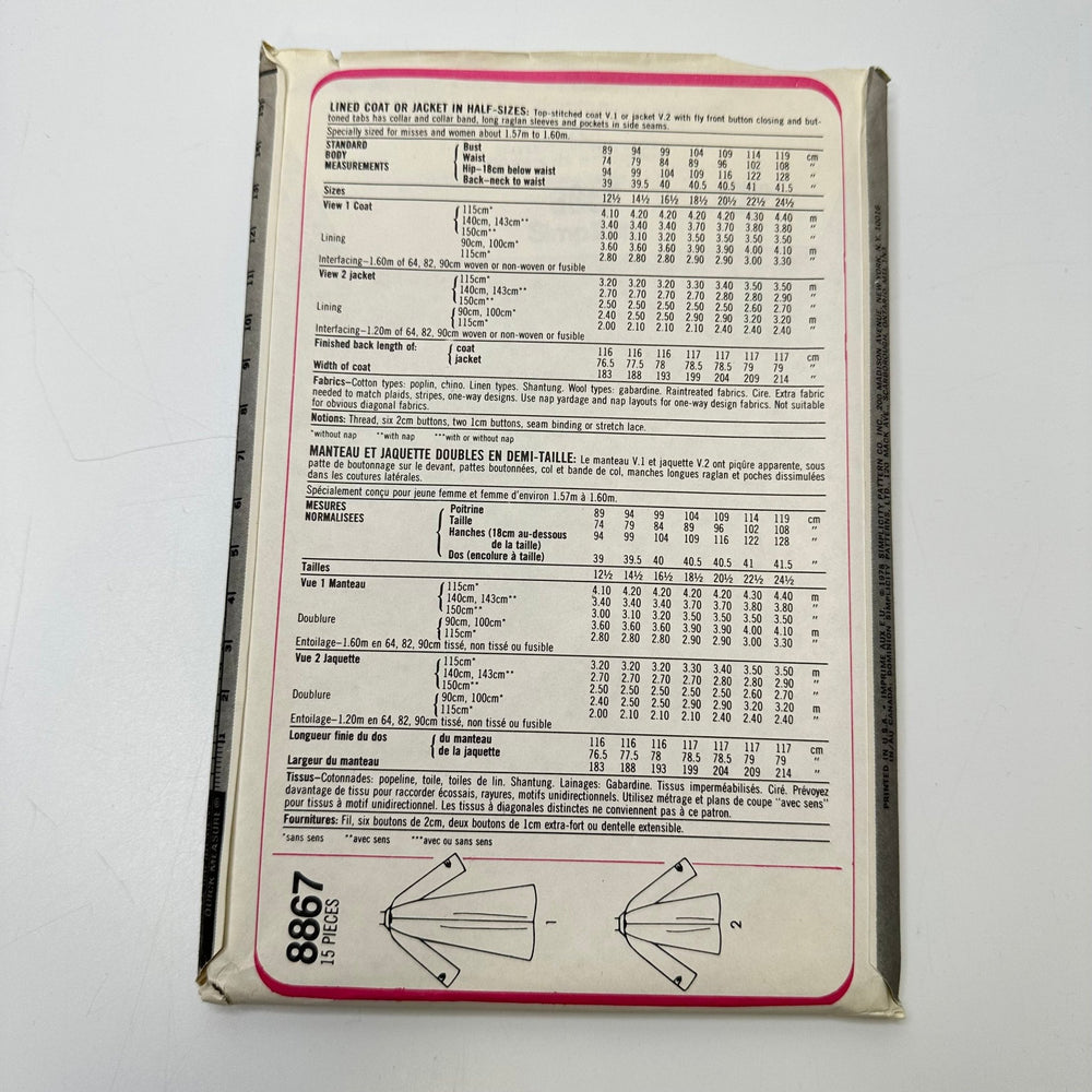 Sewing Pattern - Womenswear - Simplicity 8867 - True Deadstock supplies Fabric by private - Sustainable Textile | FABCYCLE