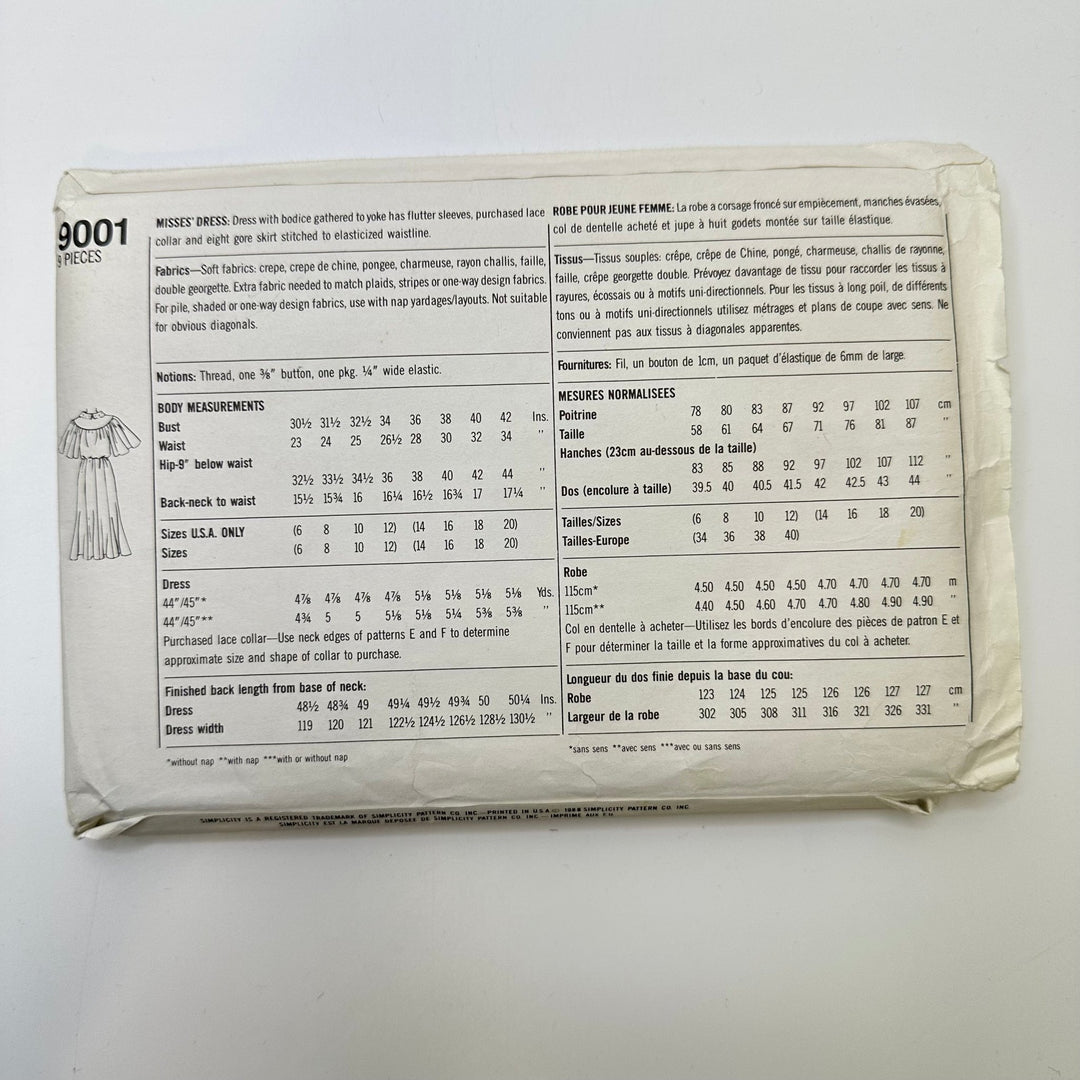 Sewing Pattern - Womenswear - Simplicity 9001 - True Deadstock supplies Fabric by private - Sustainable Textile | FABCYCLE