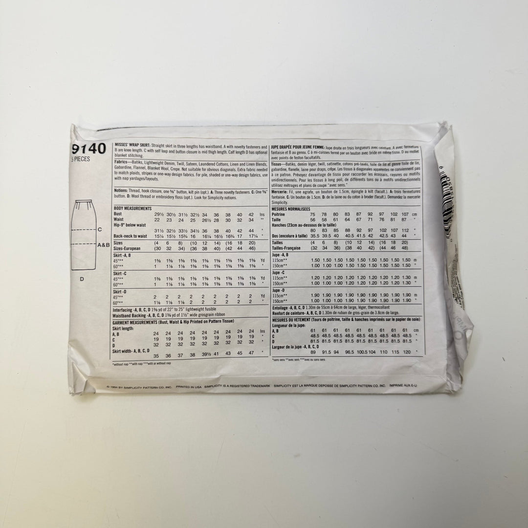 Sewing Pattern - Womenswear - Simplicity 9140 - True Deadstock supplies Fabric by private - Sustainable Textile | FABCYCLE