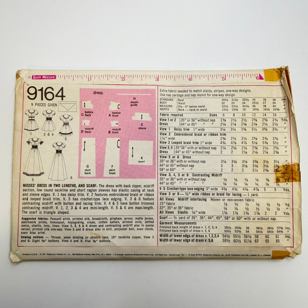 Sewing Pattern - Womenswear - Simplicity 9164 - True Deadstock supplies Fabric by private - Sustainable Textile | FABCYCLE