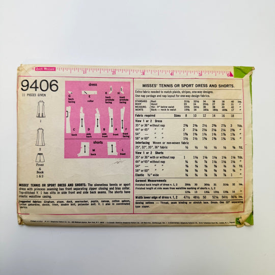 Sewing Pattern - Womenswear - Simplicity 9406 - True Deadstock supplies Fabric by private - Sustainable Textile | FABCYCLE
