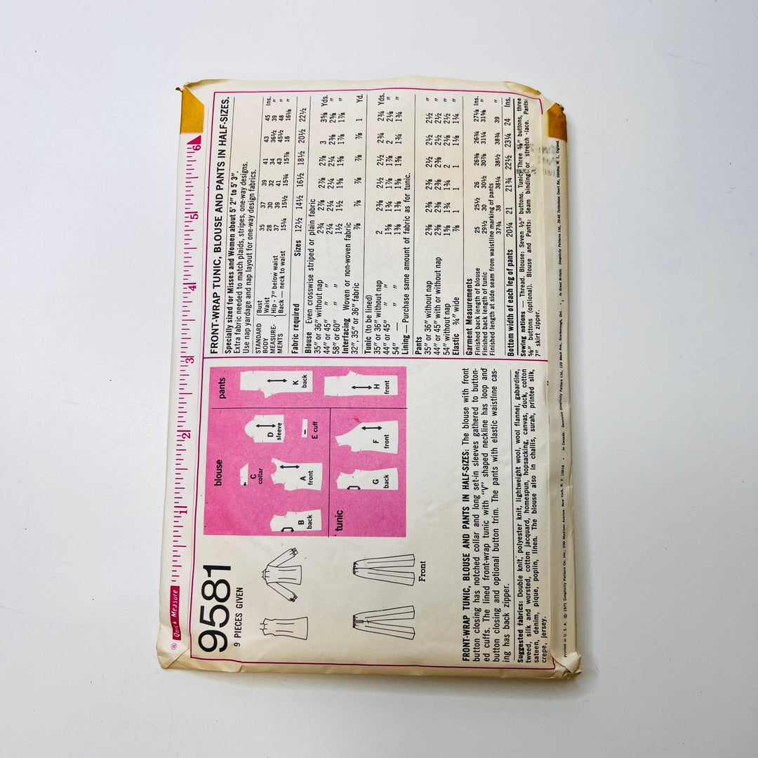Sewing Pattern - Womenswear - Simplicity 9581 - True Deadstock supplies Fabric by private - Sustainable Textile | FABCYCLE