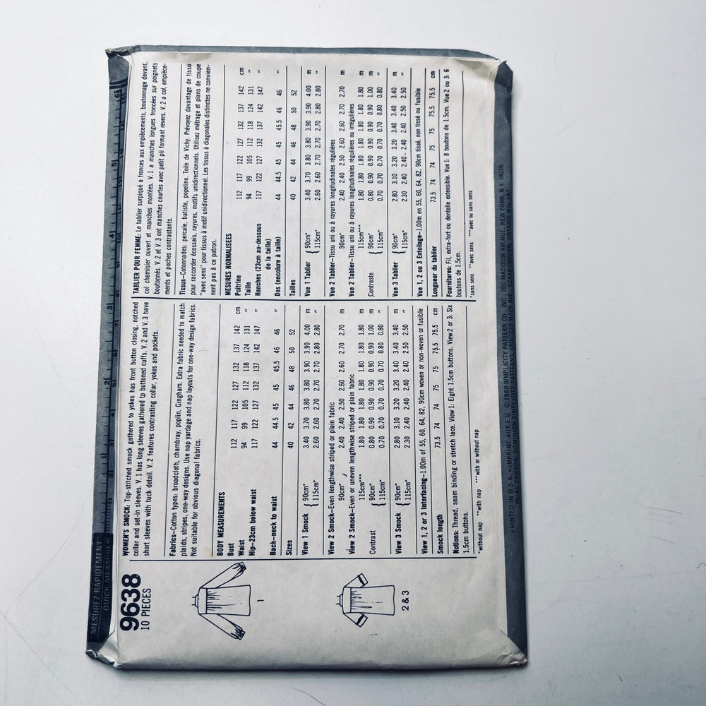 Sewing Pattern - Womenswear - Simplicity 9638 - True Deadstock supplies Fabric by private - Sustainable Textile | FABCYCLE