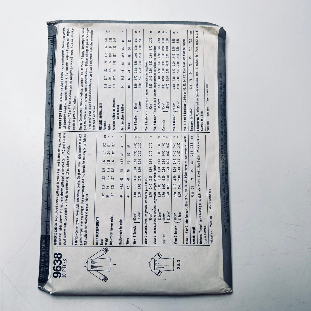 Sewing Pattern - Womenswear - Simplicity 9638 - True Deadstock supplies Fabric by private - Sustainable Textile | FABCYCLE