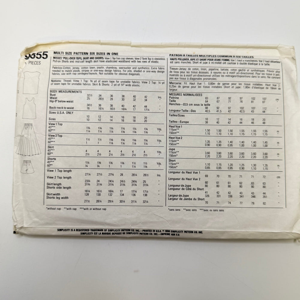 Sewing Pattern - Womenswear - Simplicity 9655 - True Deadstock supplies Fabric by private - Sustainable Textile | FABCYCLE