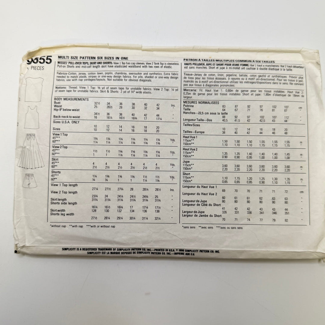Sewing Pattern - Womenswear - Simplicity 9655 - True Deadstock supplies Fabric by private - Sustainable Textile | FABCYCLE