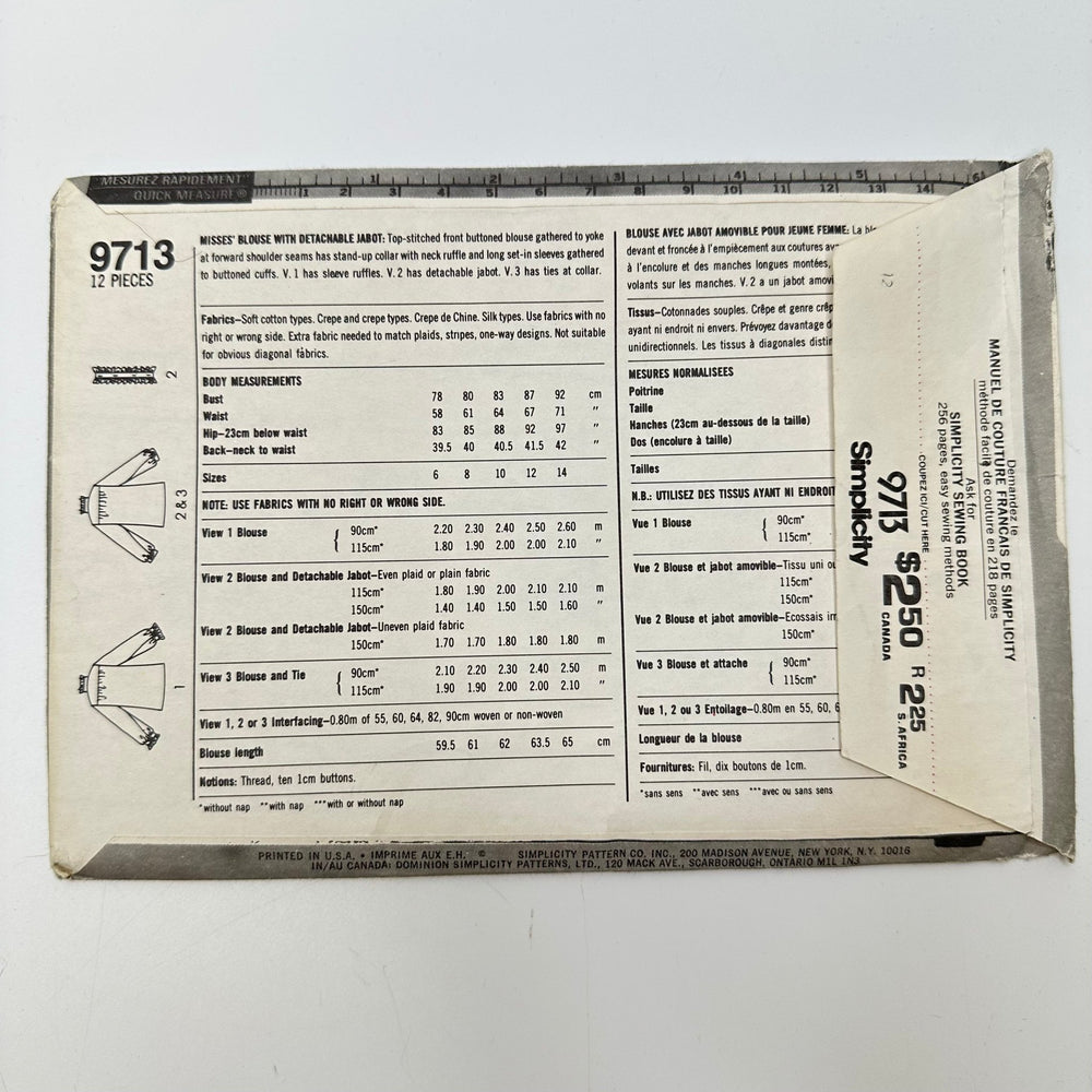 Sewing Pattern - Womenswear - Simplicity 9713 - True Deadstock supplies Fabric by private - Sustainable Textile | FABCYCLE