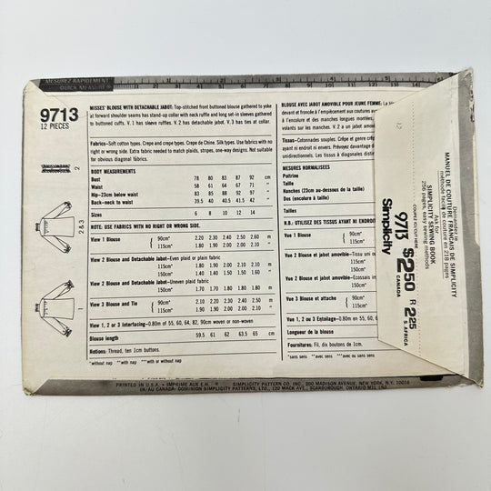 Sewing Pattern - Womenswear - Simplicity 9713 - True Deadstock supplies Fabric by private - Sustainable Textile | FABCYCLE