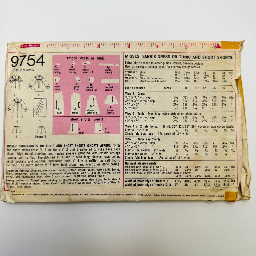 Sewing Pattern - Womenswear - Simplicity 9754 - True Deadstock supplies Fabric by private - Sustainable Textile | FABCYCLE