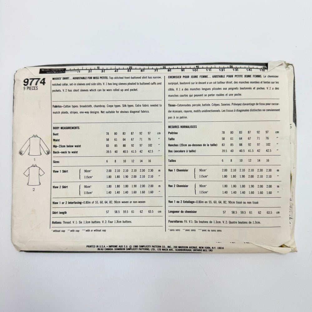 Sewing Pattern - Womenswear - Simplicity 9774 - True Deadstock supplies Fabric by private - Sustainable Textile | FABCYCLE