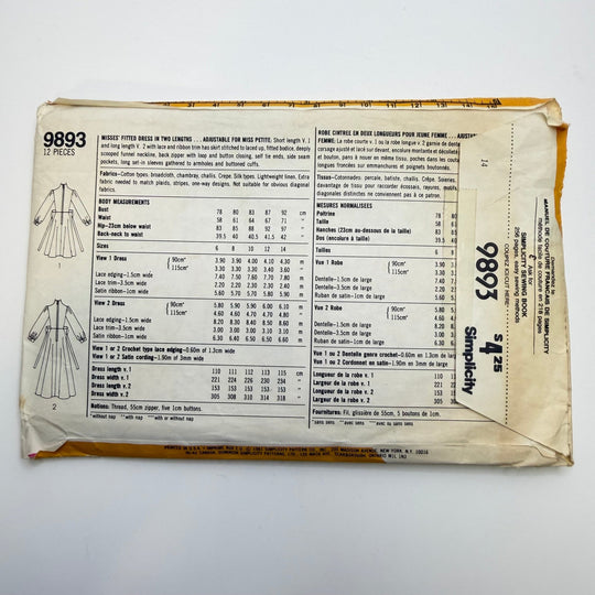 Sewing Pattern - Womenswear - Simplicity 9893 - True Deadstock supplies Fabric by private - Sustainable Textile | FABCYCLE