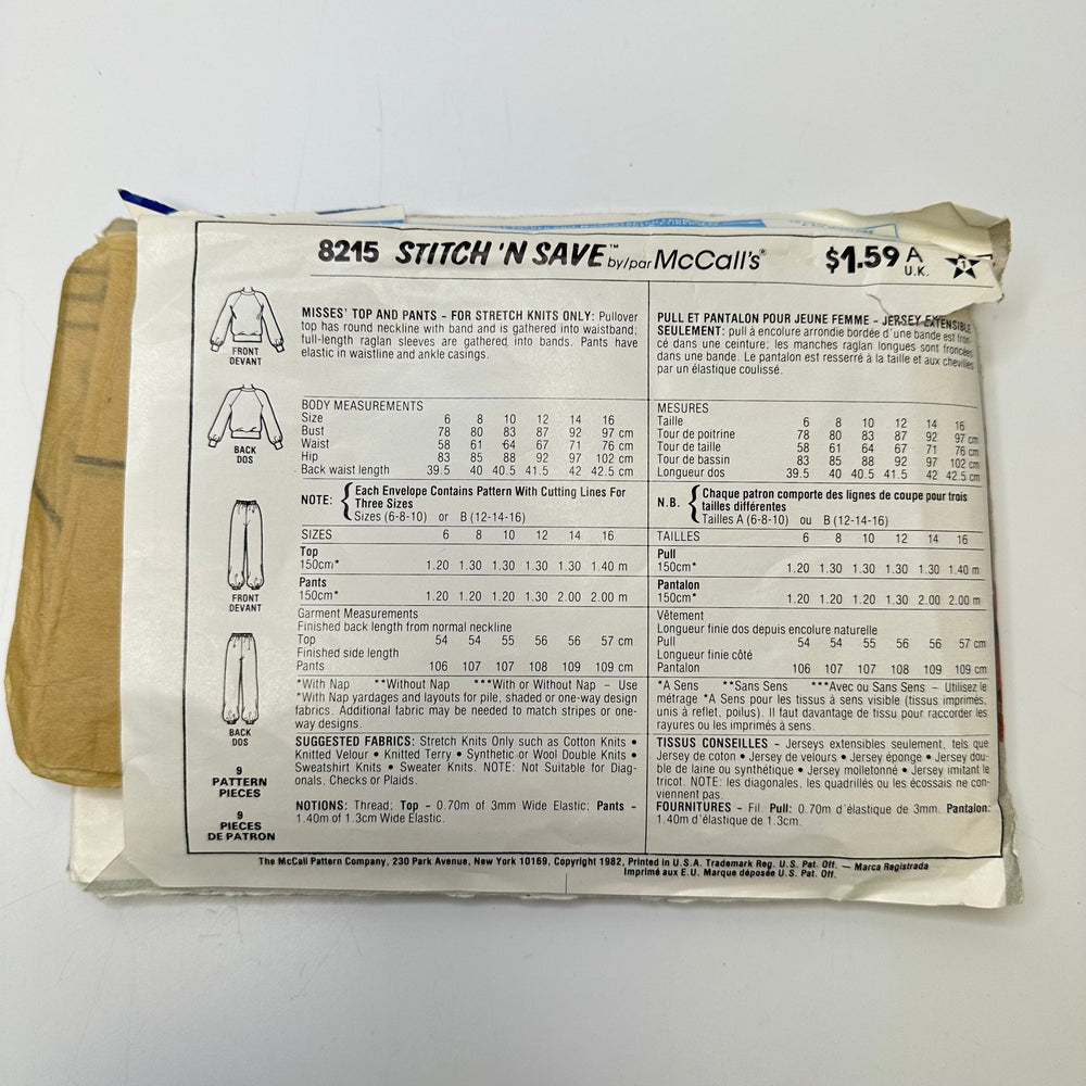 Sewing Pattern - Womenswear - Stitch N Save 8215 - True Deadstock supplies Fabric by private - Sustainable Textile | FABCYCLE
