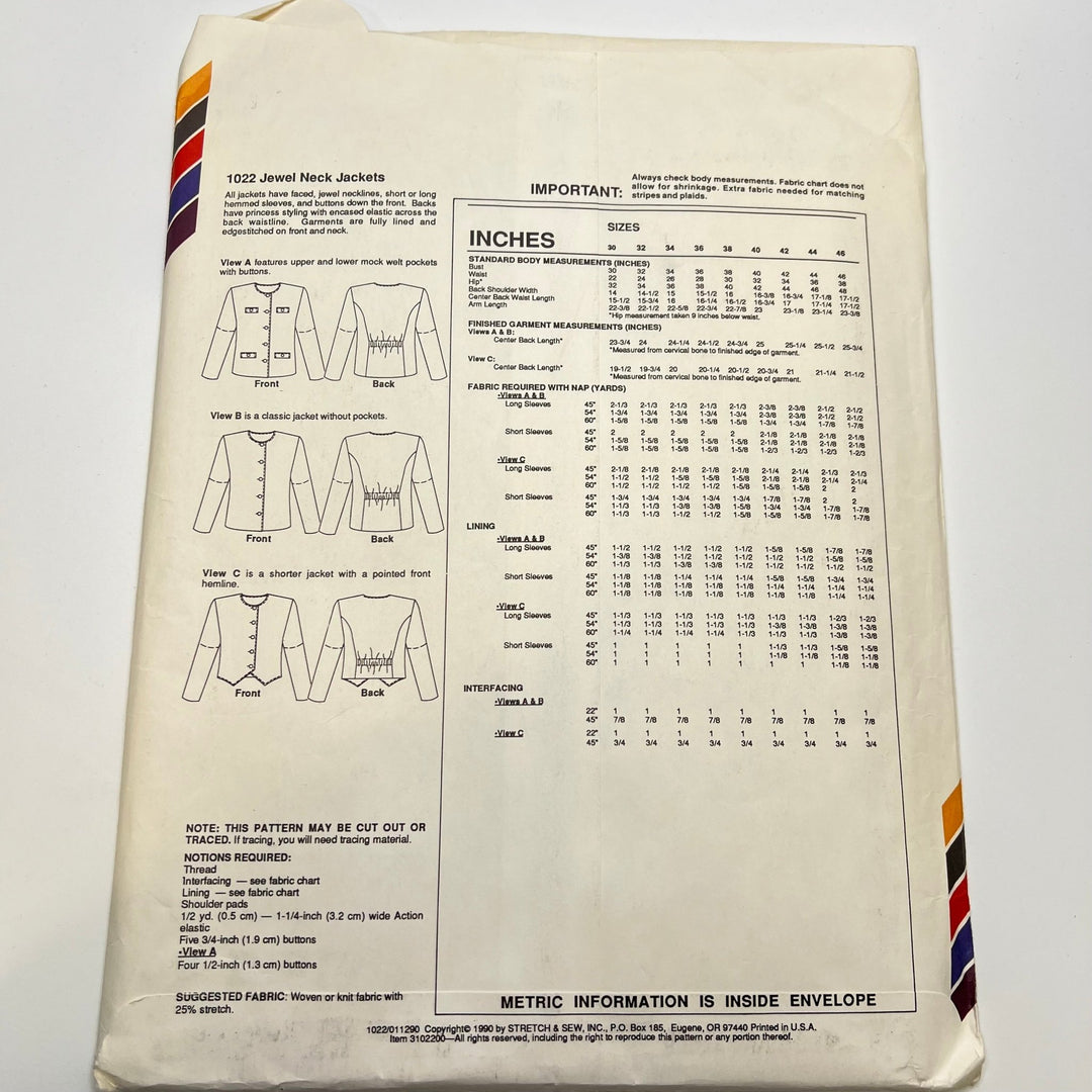 Sewing Pattern - Womenswear - Stretch And Sew 1022 - True Deadstock supplies Fabric by private - Sustainable Textile | FABCYCLE