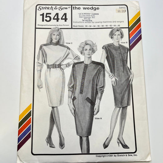 Sewing Pattern - Womenswear - Stretch And Sew 1544 - True Deadstock supplies Fabric by private - Sustainable Textile | FABCYCLE