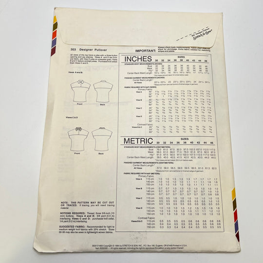 Sewing Pattern - Womenswear - Stretch And Sew 303 - True Deadstock supplies Fabric by private - Sustainable Textile | FABCYCLE