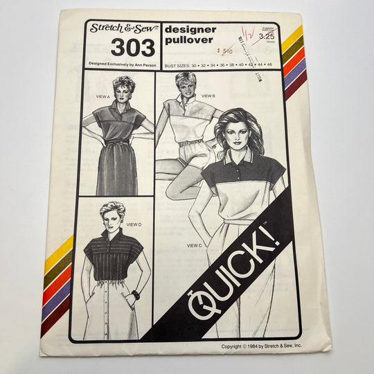 Sewing Pattern - Womenswear - Stretch And Sew 303 - True Deadstock supplies Fabric by private - Sustainable Textile | FABCYCLE