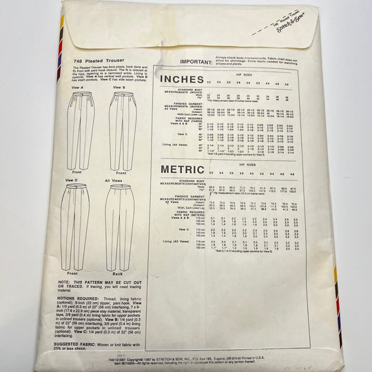 Sewing Pattern - Womenswear - Stretch And Sew 748 - True Deadstock supplies Fabric by private - Sustainable Textile | FABCYCLE