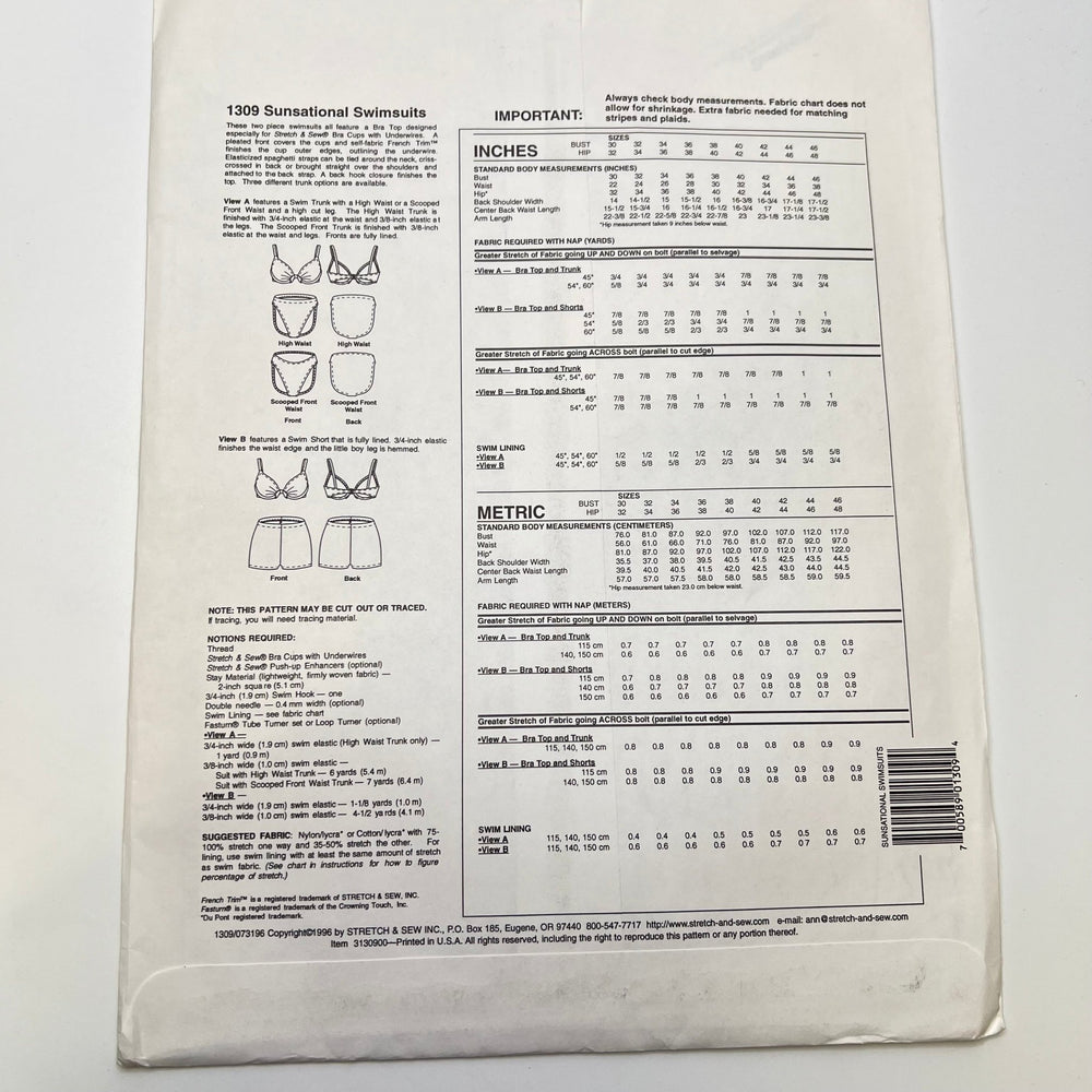 Sewing Pattern - Womenswear - Stretch & Sew 1309 - True Deadstock supplies Fabric by private - Sustainable Textile | FABCYCLE