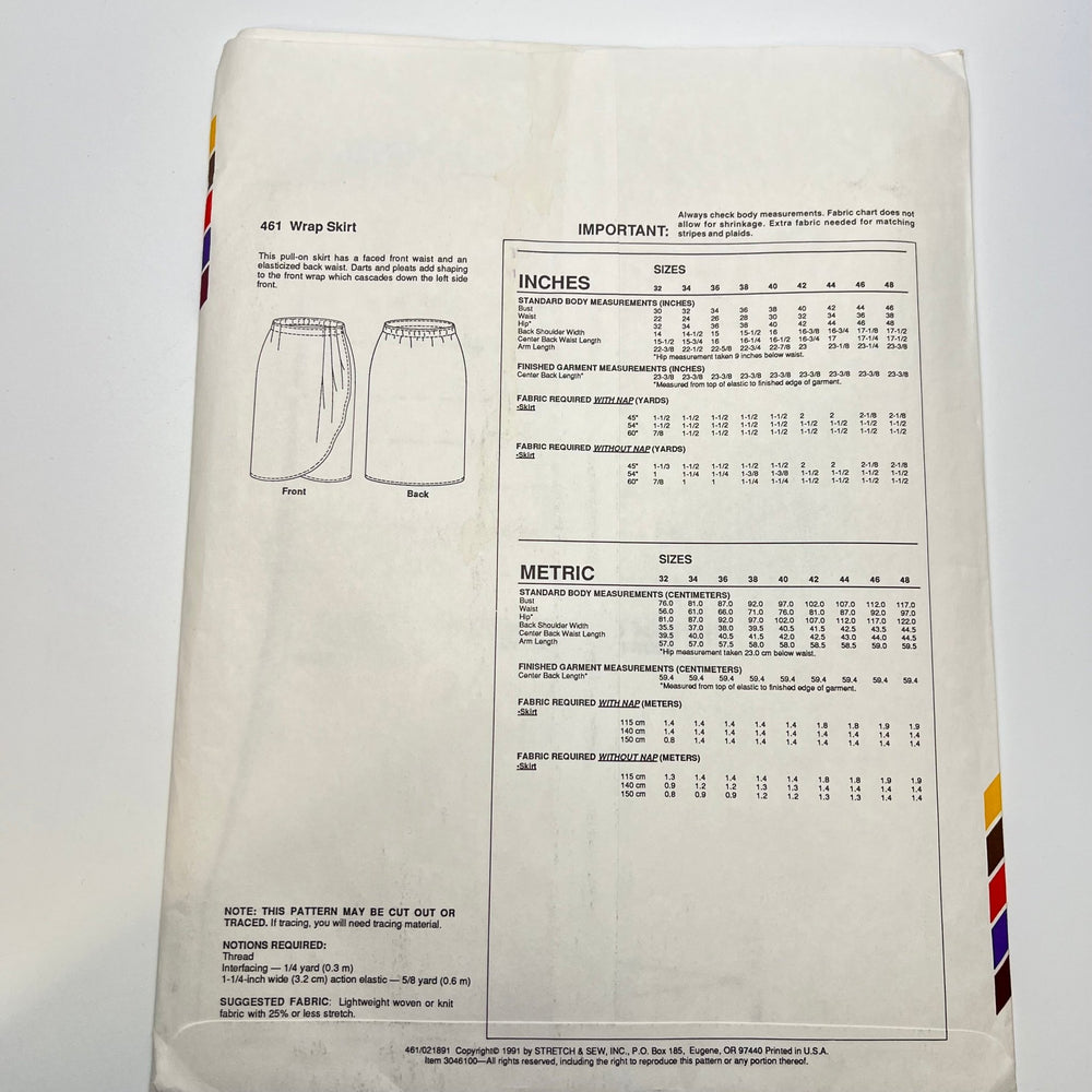 Sewing Pattern - Womenswear - Stretch & Sew 461 - True Deadstock supplies Fabric by private - Sustainable Textile | FABCYCLE