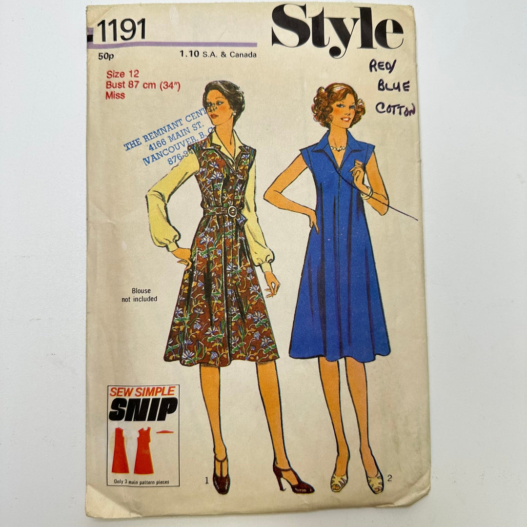 Sewing Pattern - Womenswear - Style 1191 - True Deadstock supplies Fabric by private - Sustainable Textile | FABCYCLE