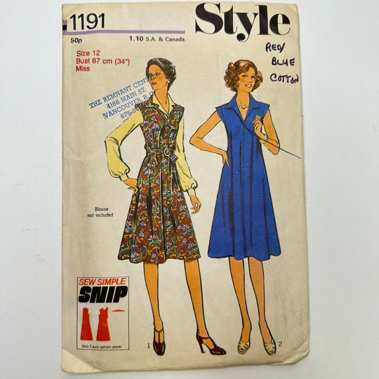 Sewing Pattern - Womenswear - Style 1191 - True Deadstock supplies Fabric by private - Sustainable Textile | FABCYCLE