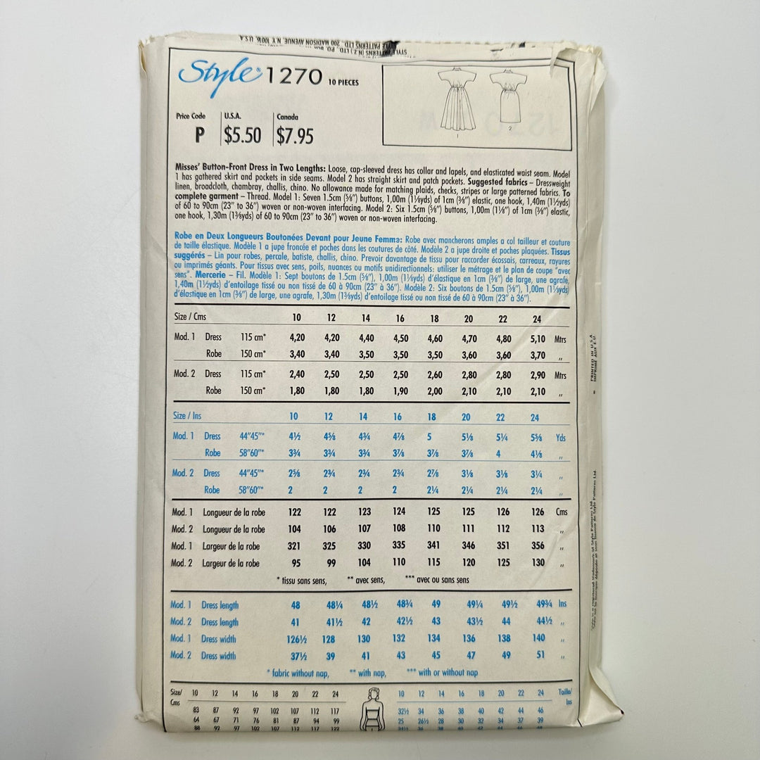 Sewing Pattern - Womenswear - Style 1270 - True Deadstock supplies Fabric by private - Sustainable Textile | FABCYCLE