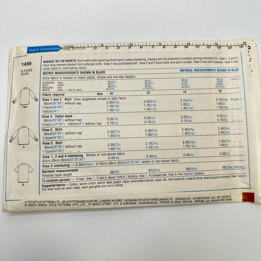 Sewing Pattern - Womenswear - Style 1459 - True Deadstock supplies Fabric by private - Sustainable Textile | FABCYCLE