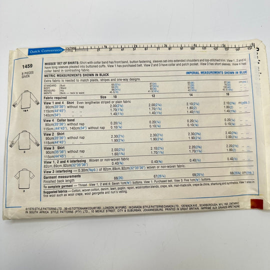 Sewing Pattern - Womenswear - Style 1459 - True Deadstock supplies Fabric by private - Sustainable Textile | FABCYCLE