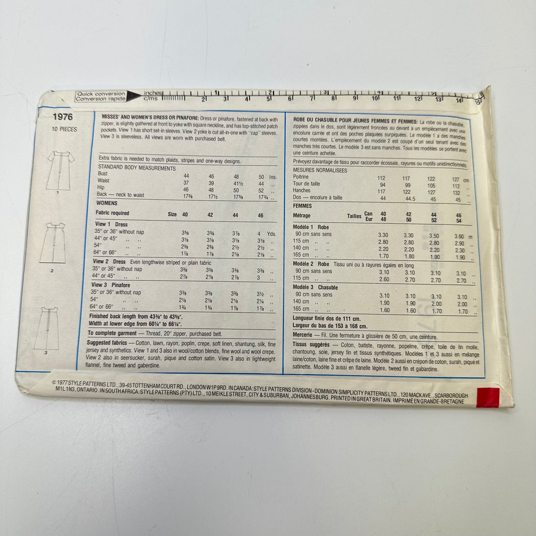 Sewing Pattern - Womenswear - Style 1976 - True Deadstock supplies Fabric by private - Sustainable Textile | FABCYCLE