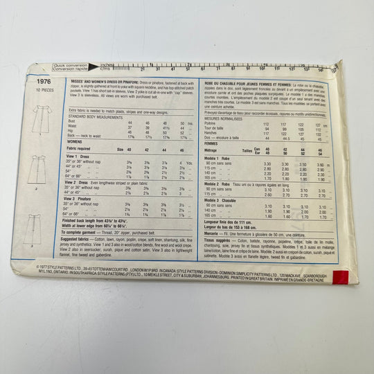 Sewing Pattern - Womenswear - Style 1976 - True Deadstock supplies Fabric by private - Sustainable Textile | FABCYCLE
