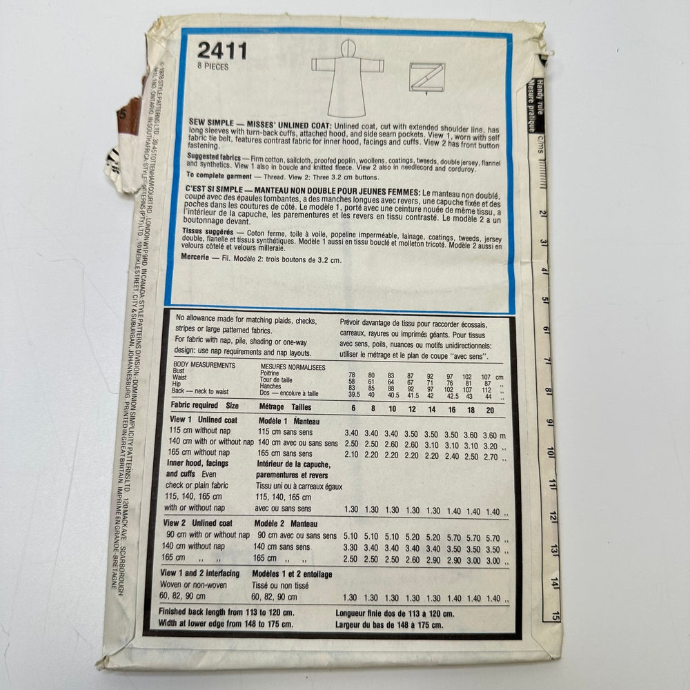 Sewing Pattern - Womenswear - Style 2411 - True Deadstock supplies Fabric by private - Sustainable Textile | FABCYCLE