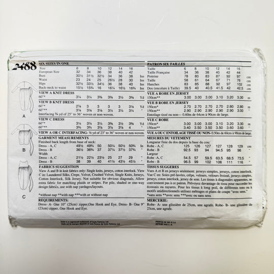 Sewing Pattern - Womenswear - Style 2488 - True Deadstock supplies Fabric by private - Sustainable Textile | FABCYCLE